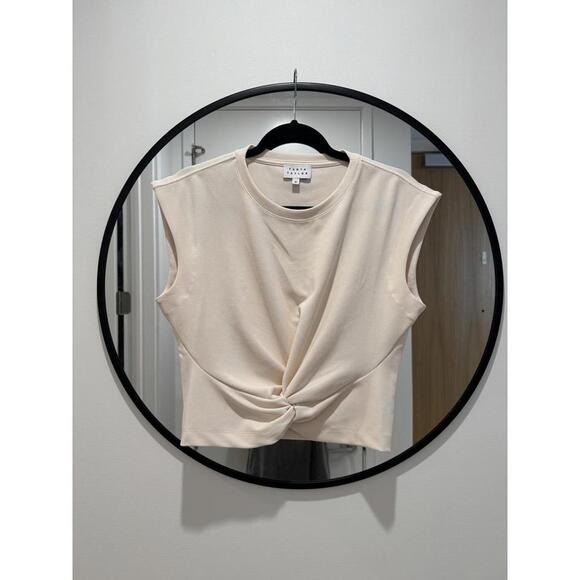 Tanya Taylor Tops - Tanya Taylor Rosalie Scuba Crepe Twist Top Cream White Size Medium